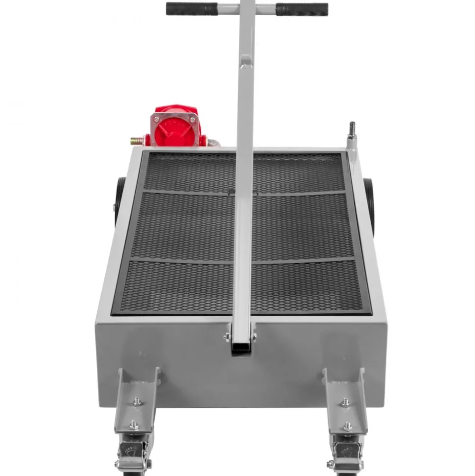 VEVOR Oil Drain Pan 15 Gallon Oil Drain Tank, 57L Low Profile Oil Drain Pan, Large Capacity Oil Change Pan, Foldable Hand, with Pump, Hose, Swivel Casters Wheels for Car, SUV, Trucks Oil Draining