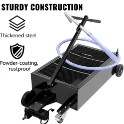 VEVOR Oil Drain Pan 25 Gallon Oil Drain Tank, 95L Low Profile Oil Drain Pan, Large Capacity Oil Change Pan, Foldable Hand, with Electric Pump, Hose, Swivel Casters for Car, SUV, Trucks Oil Draining