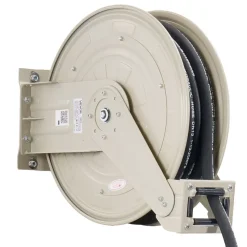 VEVOR Oil Hose Reel, 1/2 inch x 50 ft Retractable, Spring Driven Auto Swivel Rewind, Max 3625 PSI, Heavy-Duty Carbon Steel Construction with Steel Wire Braided Hose, for Engine / Gear / Hydraulic Oil