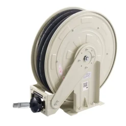 VEVOR Oil Hose Reel, 1/2 inch x 33 ft Retractable, Spring Driven Auto Swivel Rewind, Max 3625 PSI, Heavy-Duty Carbon Steel Construction with Steel Wire Braided Hose, for Engine / Gear / Hydraulic Oil