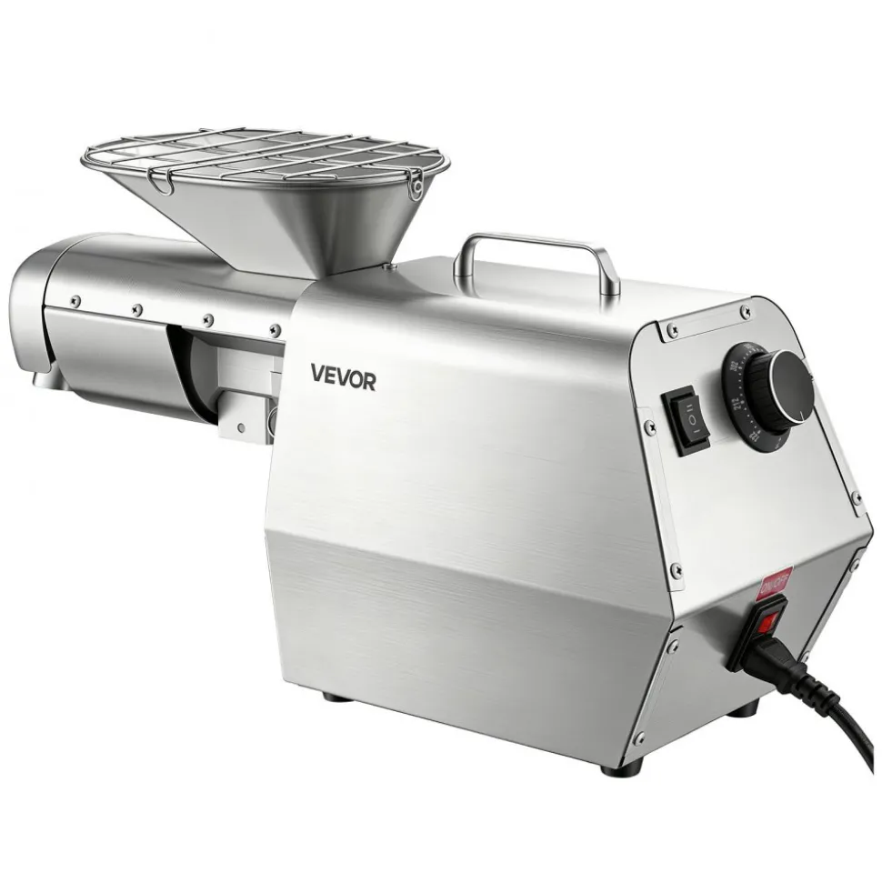 VEVOR Oil Press Machine, 11 LBS/H Capacity, 1250W Oil Extractor Machine, Automatic Electric Oil Maker for Home Commercial Use, 122℉–572℉ Hot & Cold Pressing for Peanuts Sesames Soybeans Almonds