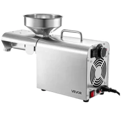 VEVOR Oil Press Machine, 8.27 LBS/H Capacity, 750W Oil Extractor Machine, Automatic Electric Oil Maker for Home Commercial Use, 122℉–572℉ Hot Pressing for Peanuts Sesames Soybeans Almonds