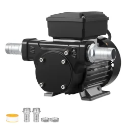 VEVOR Oil Transfer Pump 110V, 16 GPM 60 L/min, AC Electric Fuel Transfer Pump for Diesel Kerosene Biodiesel, 8 ft/2.4 m Max Suction Lift, 45 ft/13.7 m Max Lift, for Vehicles, Construction Sites, Farms