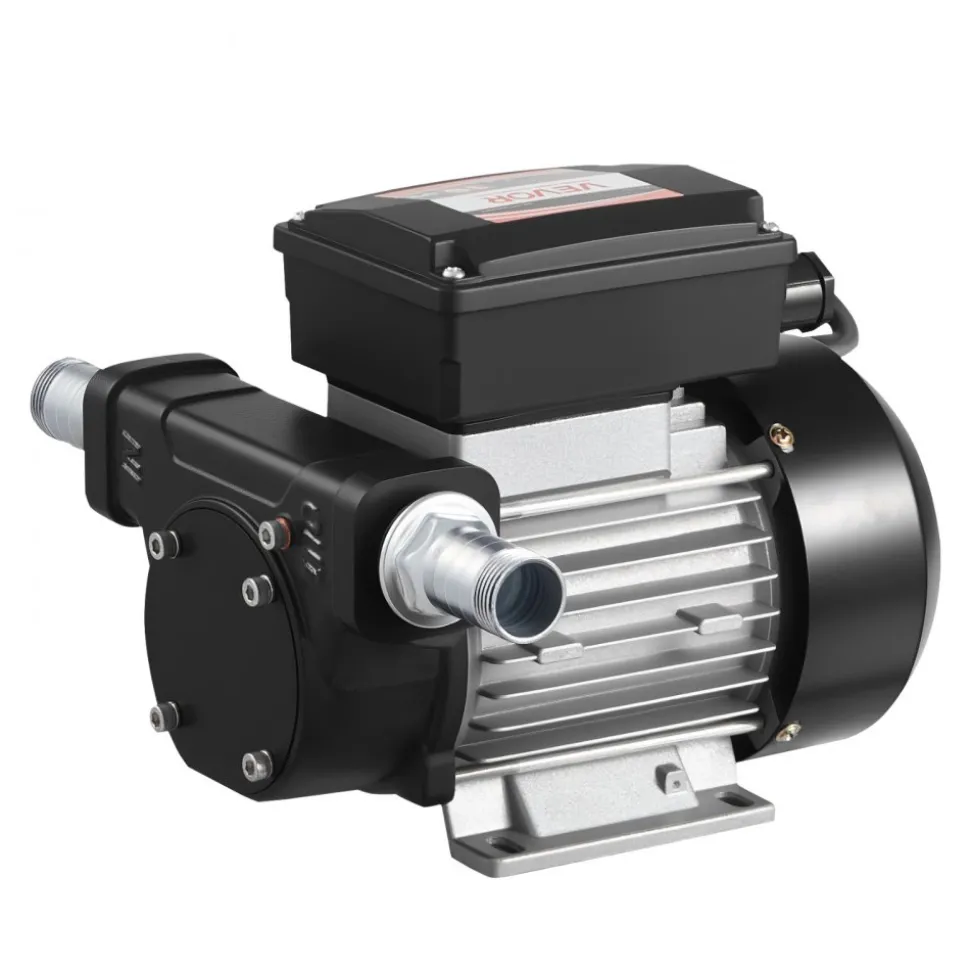 VEVOR Oil Transfer Pump 110V, 16 GPM 60 L/min, AC Electric Fuel Transfer Pump for Diesel Kerosene Biodiesel, 8 ft/2.4 m Max Suction Lift, 45 ft/13.7 m Max Lift, for Vehicles, Construction Sites, Farms