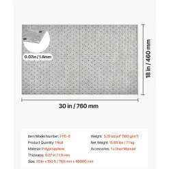 VEVOR Oil & Water Absorbent Pads, 30 in x 150 ft 1-Roll, Medium-Duty Spill Absorbing Pads, Universal for Gasoline, Engine, Oil, Water, Coolant, Durable PP Spill Control Mats for Garage Workshop