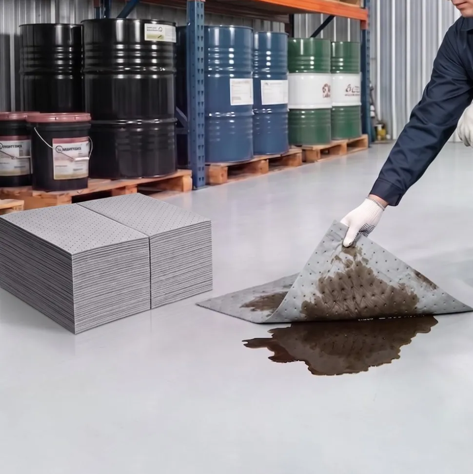 VEVOR Oil & Water Absorbent Pads, 30 in x 150 ft 1-Roll, Medium-Duty Spill Absorbing Pads, Universal for Gasoline, Engine, Oil, Water, Coolant, Durable PP Spill Control Mats for Garage Workshop
