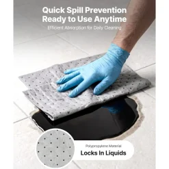 VEVOR Oil & Water Absorbent Pads, 30 in x 150 ft 1-Roll, Medium-Duty Spill Absorbing Pads, Universal for Gasoline, Engine, Oil, Water, Coolant, Durable PP Spill Control Mats for Garage Workshop