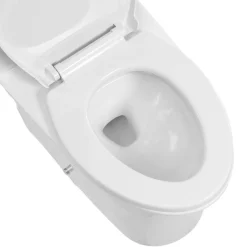 VEVOR One-Piece Toilet, Elongated Toilet Vortex Dual-Flush 1.0/1.28 GPF, Toilets for Bathroom with Comfortable Chair Seat, Standard Height, Easy-Clean Skirted Design, 12 inch Rough-In, White + Black