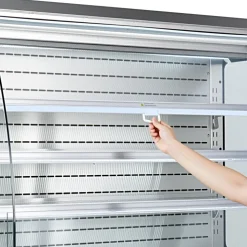VEVOR Open Air Merchandiser, 7.5 cu. ft. 3-Tier Shelving Commercial Refrigerator, Grab and Go Fan Cooling Display Cooler, with LED Lighting, Night Curtain, Upright for Restaurants, Stores, Office