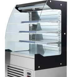 VEVOR Open Air Merchandiser, 5.4 cu. ft. 3-Tier Shelving Commercial Refrigerator, Grab and Go Fan Cooling Display Cooler, with LED Lighting, Night Curtain, Upright for Restaurants, Stores, Office