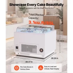 VEVOR Open Air Merchandiser, 3.1 cu. ft. Shelving Commercial Refrigerator, Grab and Go Fan Cooling Display Cooler, with LED Lighting, Night Curtain, Horizontal for Restaurants, Stores, Office