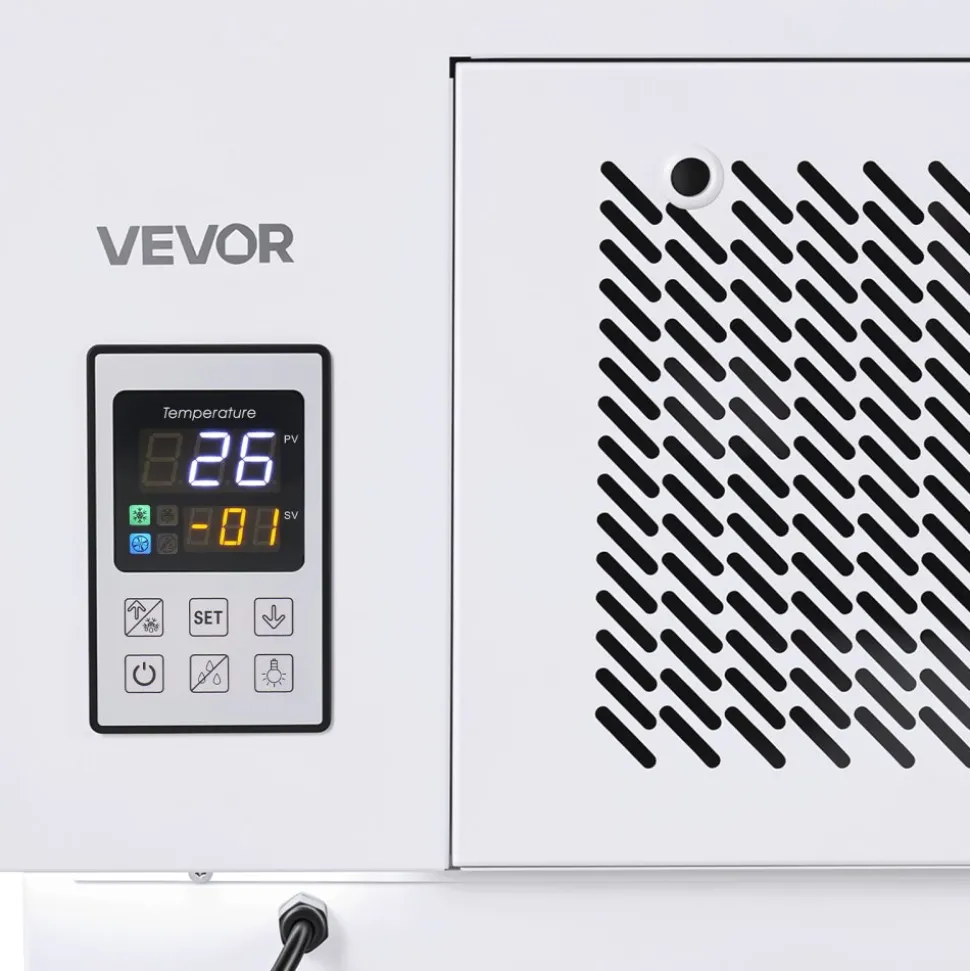 VEVOR Open Air Merchandiser, 3.1 cu. ft. Shelving Commercial Refrigerator, Grab and Go Fan Cooling Display Cooler, with LED Lighting, Night Curtain, Horizontal for Restaurants, Stores, Office