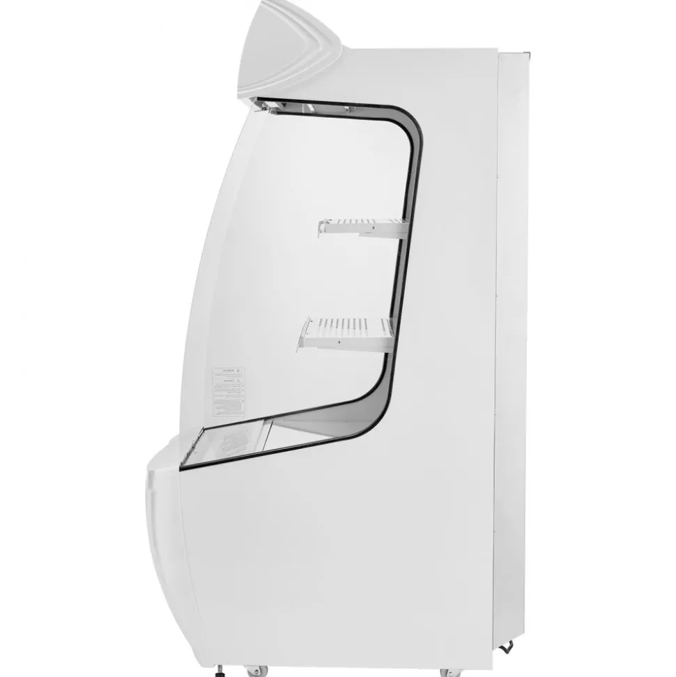 VEVOR Open Air Merchandiser, 2-Tier Shelving Commercial Refrigerator, Grab and Go Display Cooler Refrigerator with Air Curtain, LED Advertising Light, Fits for Restaurants, Stores, Office, 12.7cu.ft.