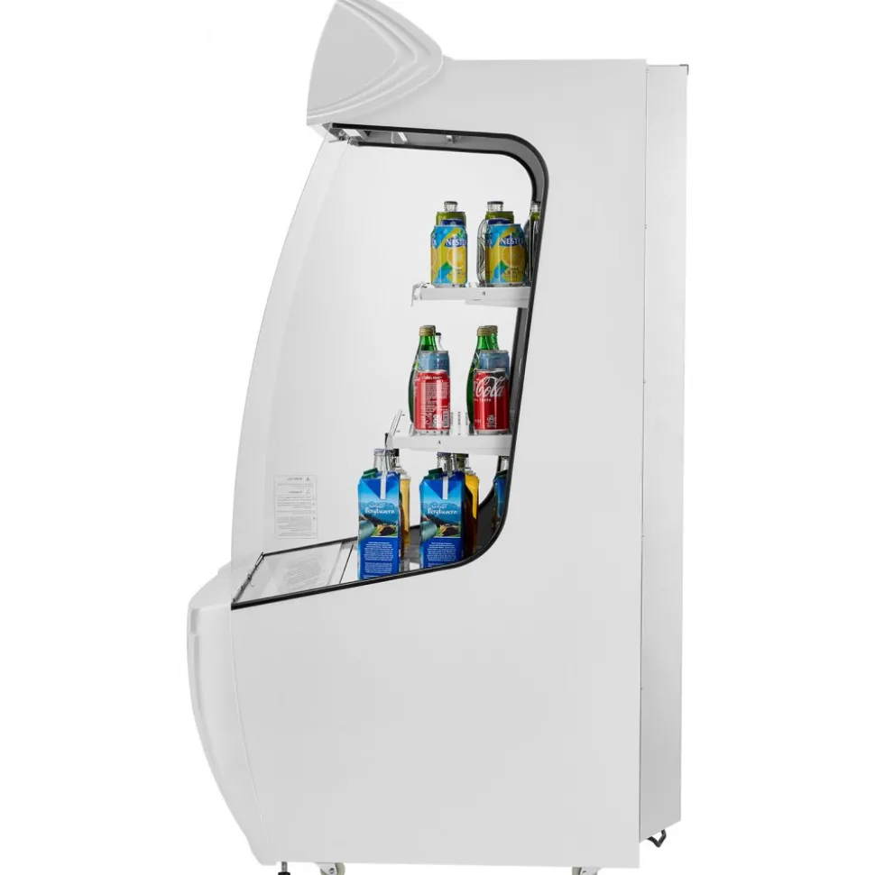 VEVOR Open Air Merchandiser, 2-Tier Shelving Commercial Refrigerator, Grab and Go Display Cooler Refrigerator with Air Curtain, LED Advertising Light, Fits for Restaurants, Stores, Office, 12.7cu.ft.