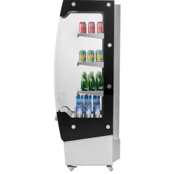VEVOR Open Air Merchandiser, 3-Tier Shelving Commercial Refrigerator, Grab and Go Display Cooler Refrigerator with Air Curtain, 4 Swivel Wheels, LED Light, for Restaurants, Stores, Office, 7.8cu.ft.