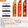 VEVOR Open Flags with Pole Kit, Advertising Flags for Business Outside, Advertising Feather Flag Kit, 3 Flags (Open, Look, Welcome), 3 Poles, 3 Ground Stakes, Swooper Flags for Businesses 16.3 FT