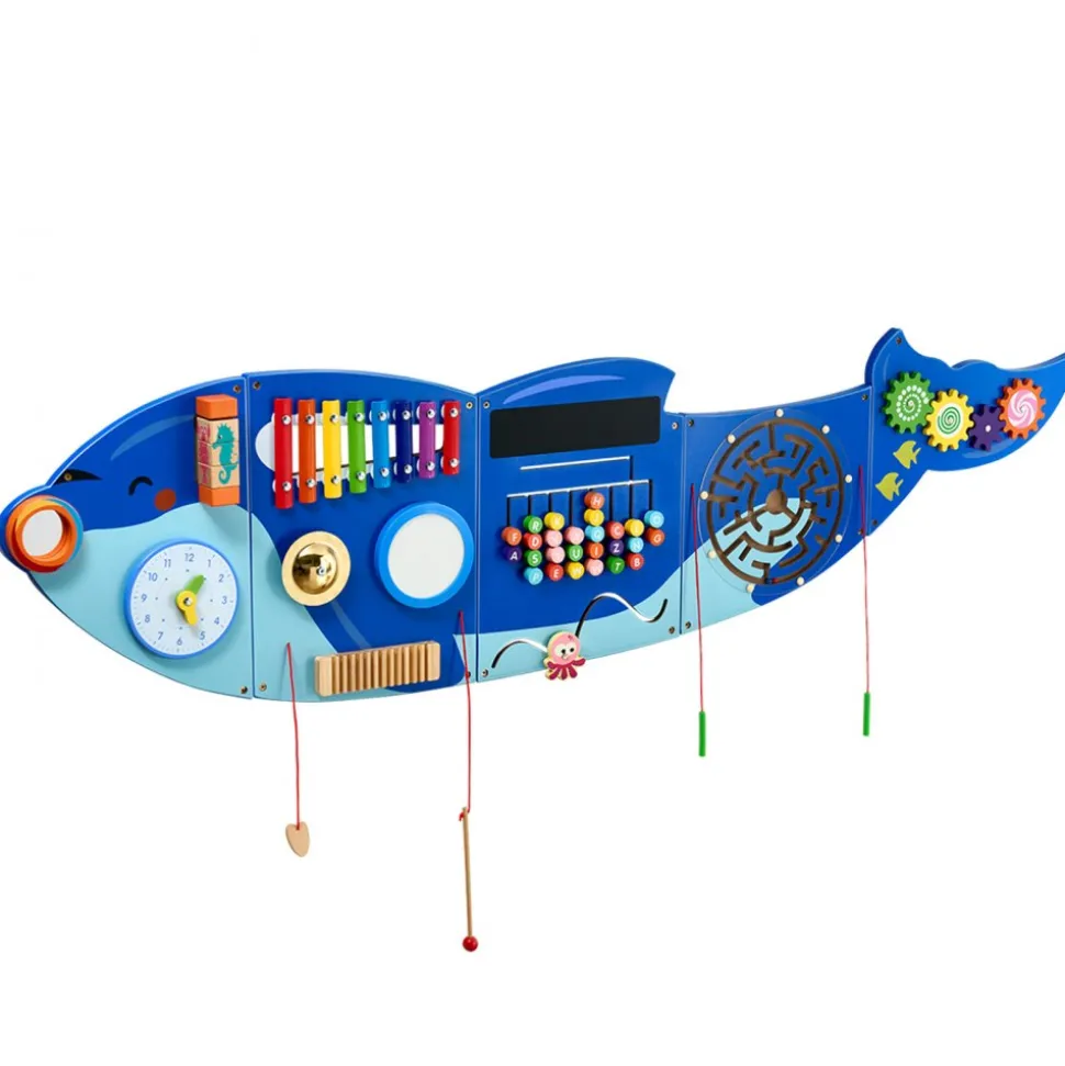 VEVOR Orca Activity Wall Busy Board Panels, 12 Activities, Montessori Sensory Wall Toy for Kids 3-12 Years, Montessori Learning Activity Center, Ideal for Toddler Playroom Nursery Classroom