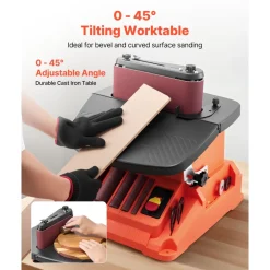VEVOR Oscillating Belt and Spindle Sander, 2400RPM Benchtop Spindle Sander with 5/8
