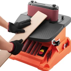 VEVOR Oscillating Belt and Spindle Sander, 2400RPM Benchtop Spindle Sander with 5/8