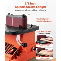 VEVOR Oscillating Belt and Spindle Sander, 2400RPM Benchtop Spindle Sander with 5/8