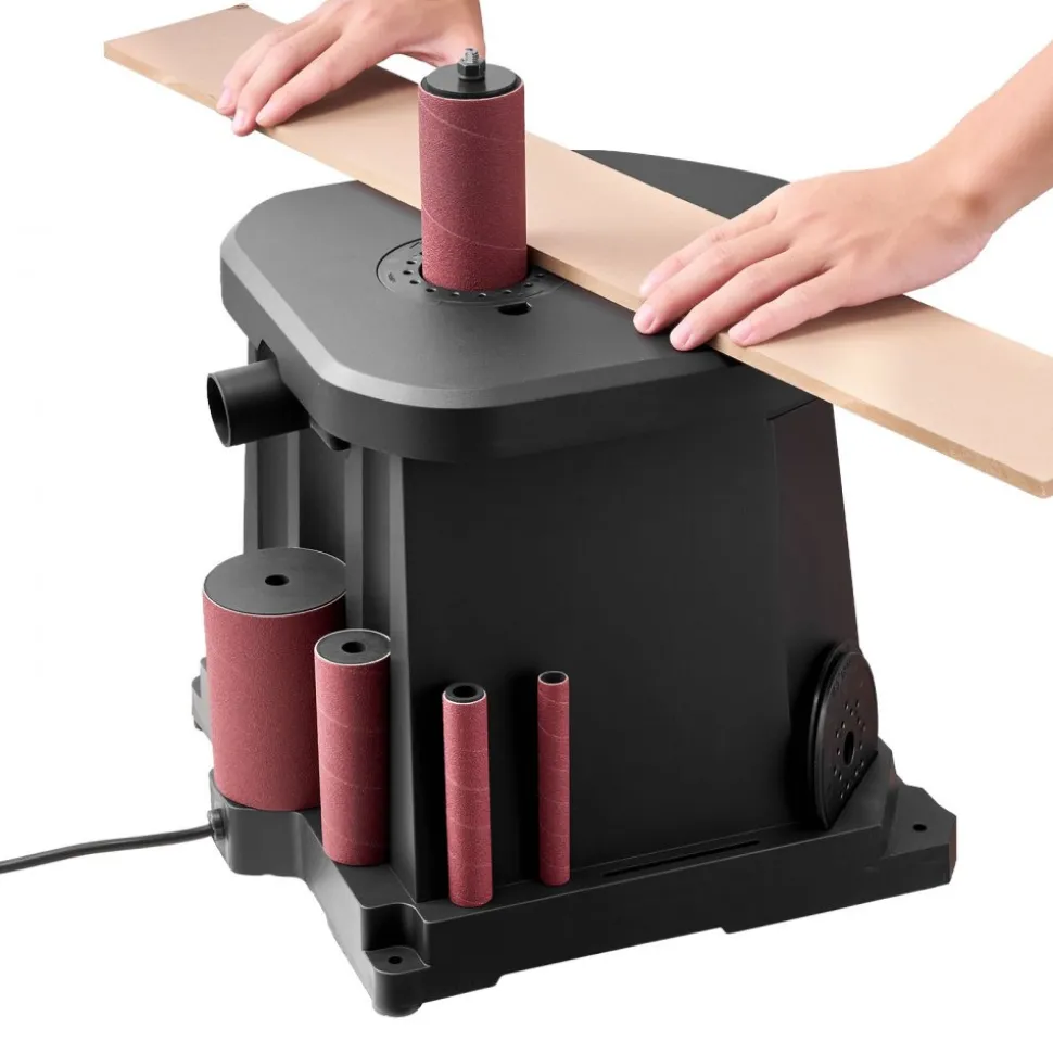 VEVOR Oscillating Spindle Sander, 2000RPM Benchtop Spindle Sander with 6 Sleeves (1/2"-3"), 0.59" Stroke & Dust Connection Port for Furniture Finishing, Crafts Sanding, DIY Woodworking