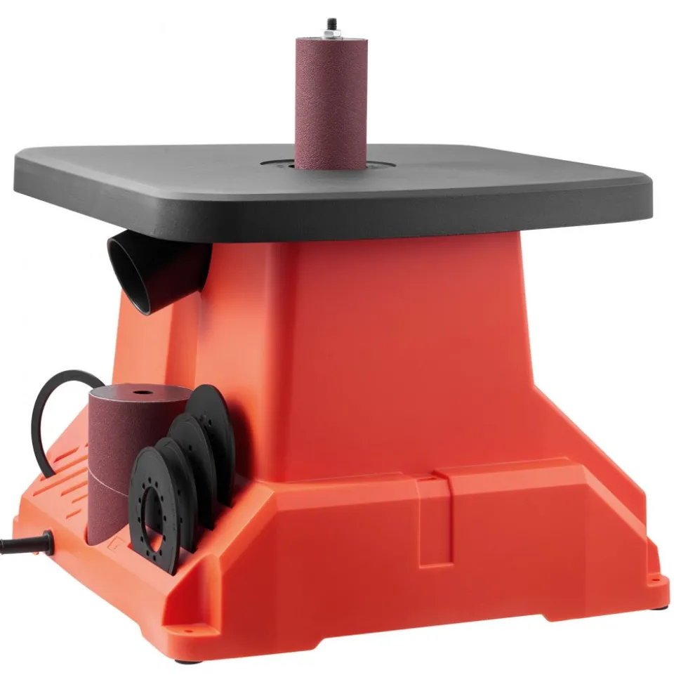 VEVOR Oscillating Spindle Sander, 2400RPM Benchtop Spindle Sander with 6 Sleeves (1/2"-3"), 5/8" Stroke & 15.4 x 16.3-inch Wide Worktable for Furniture Finishing, Crafts Sanding, DIY Woodworking