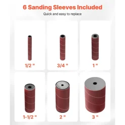 VEVOR Oscillating Spindle Sander, 2400RPM Benchtop Spindle Sander with 6 Sleeves (1/2