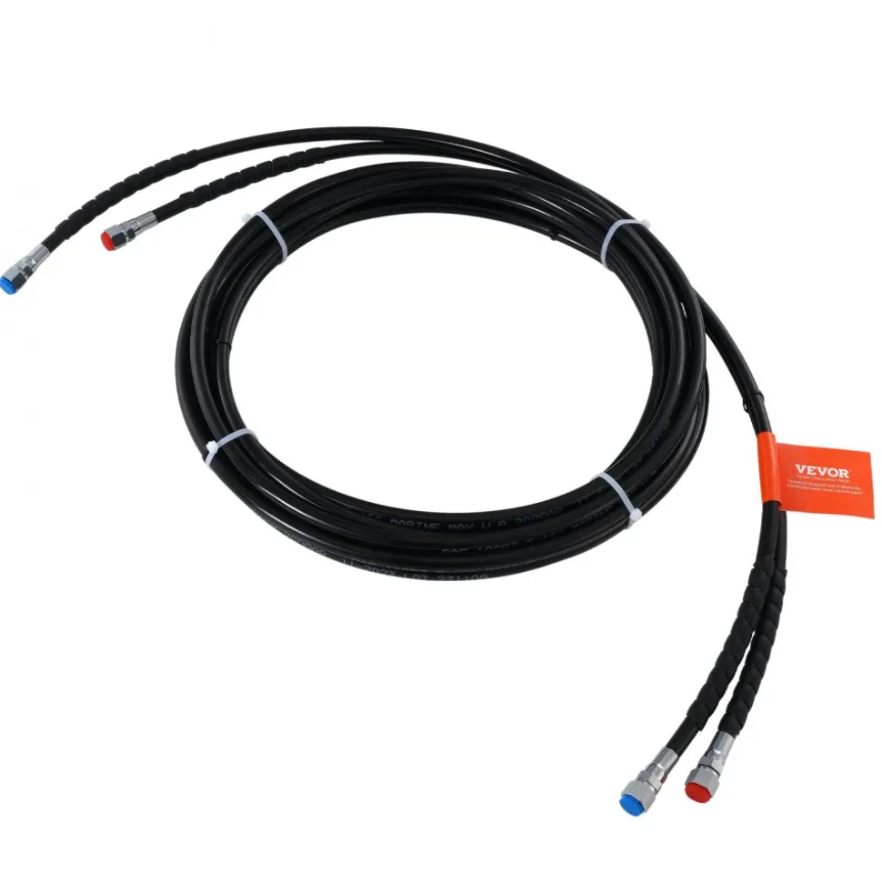 VEVOR Outboard Hose Kit, 20 ft Hydraulic Steering Hose, 2-Piece Leak-Proof TPEE Hydraulic Boat Hoses, Compatible with Marine Hydraulic Outboard Steering Boat System up to 300 HP