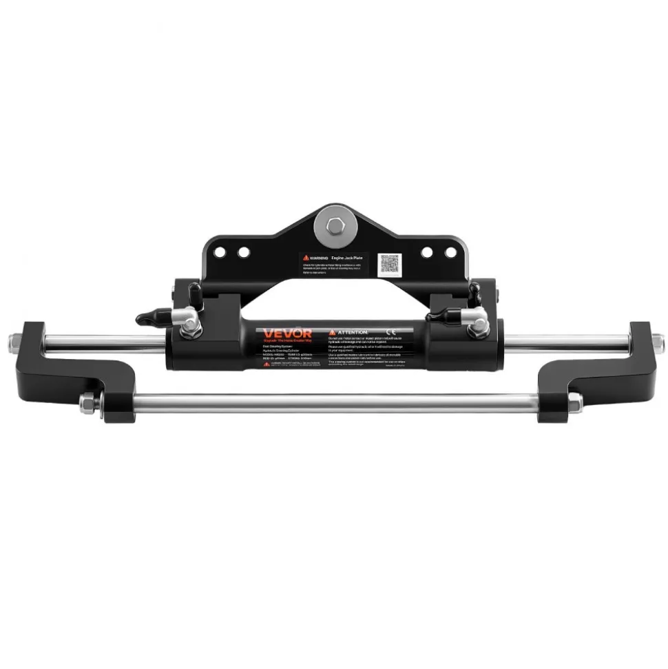 VEVOR Outboard Hydraulic Steering Kit, 200 HP, Marine Boat Hydraulic Steering System with 6.9 MPa Two-Way Lock Helm Pump, Cylinder, 2 PCS 26 ft Hoses, 13.5" Wheel for Single Station, Single-Engine Use