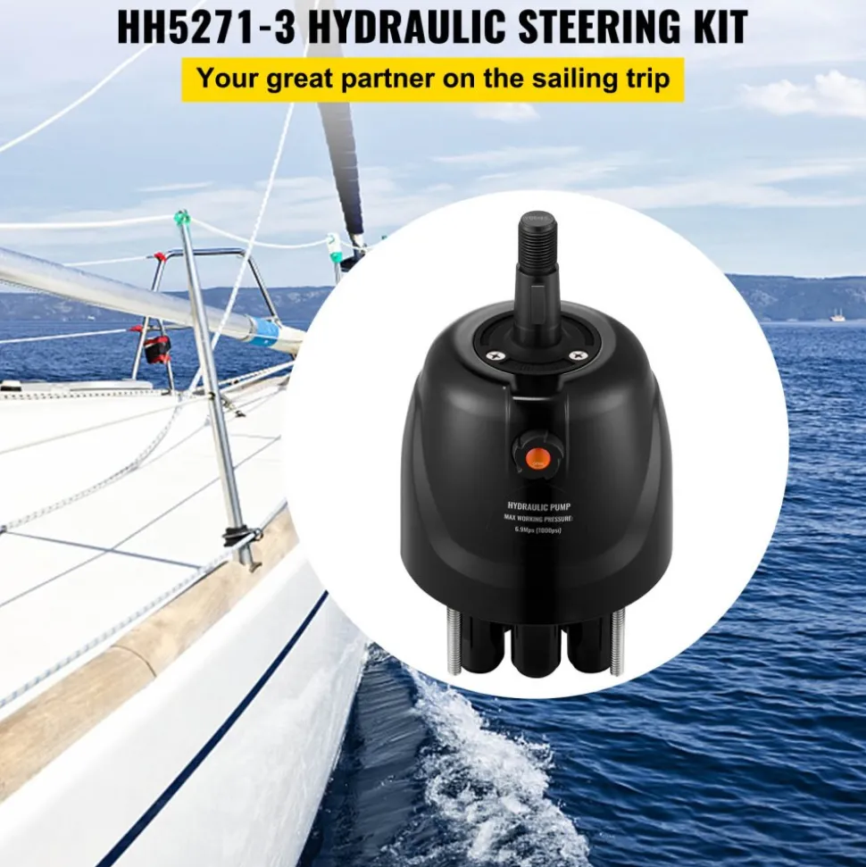 VEVOR Outboard Hydraulic Steering Pump Helm 300 HP Hydraulic Pump HH5271-3 for Cruisers Runabouts Boats