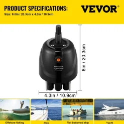 VEVOR Outboard Hydraulic Steering Pump Helm 300 HP Hydraulic Pump HH5271-3 for Cruisers Runabouts Boats