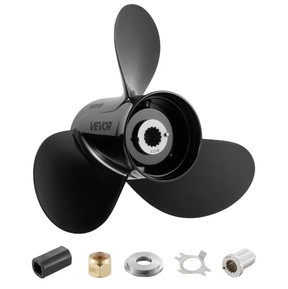 VEVOR Outboard Propeller, Upgrade OEM 15 Spline Tooth Aluminum Outboard Boat Propeller Fit Mercury Engines 40-140 HP, 4-1/4" Gearcase, 3-Blade, RH (Right Hand Rotation), OEM Parts No. 48-77346A45