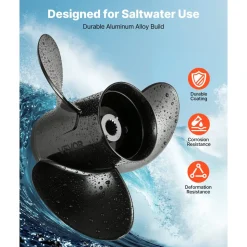 VEVOR Outboard Propeller, Upgrade OEM 15 Spline Tooth Aluminum Outboard Boat Propeller Fit Mercury/Mariner Engines 90-400 HP, 4-3/4
