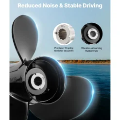 VEVOR Outboard Propeller, Upgrade OEM 15 Spline Tooth Aluminum Outboard Boat Propeller Fit Mercury/Mariner Engines 90-400 HP, 4-3/4