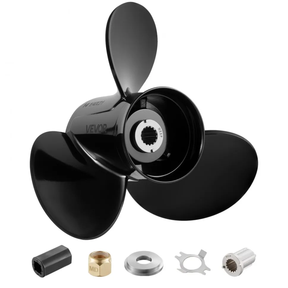 VEVOR Outboard Propeller, Upgrade OEM 15 Spline Tooth Aluminum Outboard Boat Propeller Fit Mercury/Mariner Engines 90-400 HP, 4-3/4" Gearcase, 3-Blade, RH (Right Hand Rotation), OEM No. 48-832832A45