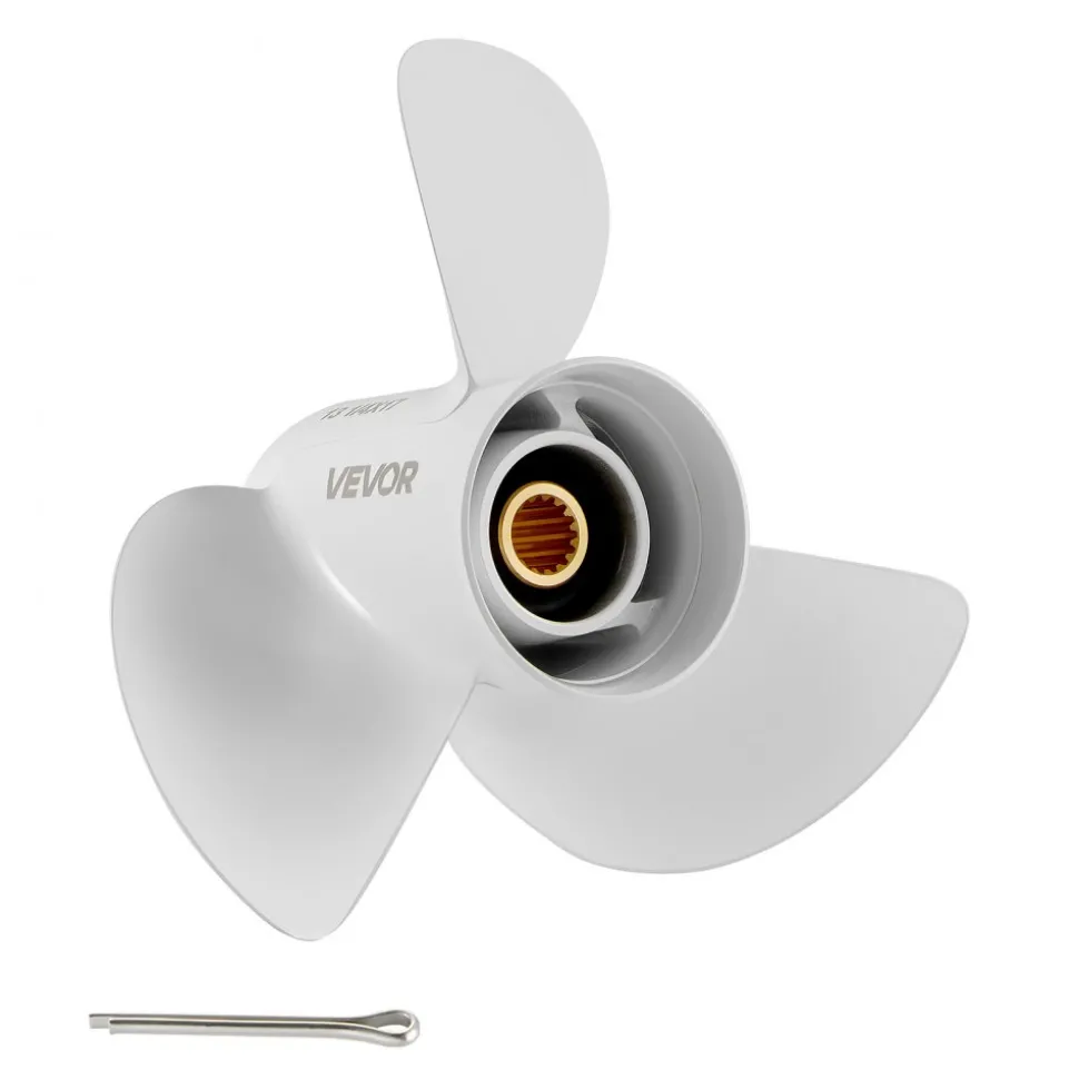 VEVOR Outboard Propeller, Upgrade OEM 15 Spline Tooth Aluminum Outboard Boat Propeller Fit Yamaha Engines 50-130 HP, 4-1/4" Gearcase, 3-Blade, RH (Right Hand Rotation), OEM Parts No. 6E5-45945-01-EL