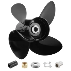 VEVOR Outboard Propeller, Upgrade OEM 15 Spline Tooth Aluminum Outboard Boat Propeller Fit Mercury/Mariner Engines 135-300 HP, 4-3/4