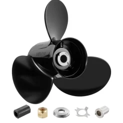 VEVOR Outboard Propeller, Upgrade OEM 15 Spline Tooth Aluminum Outboard Boat Propeller Fit Mercury/Mariner Engines 135-300 HP, 4-3/4