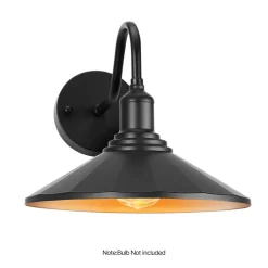 VEVOR Outdoor Barn Light, 11.5 in Diameter, 2-Pack Farmhouse Gooseneck Light Fixture, Exterior Wall Sconce, with Vintage Style, Anti-Rust, E26 Bulb Compatible for Porch, House, Entryway, Garage, Black