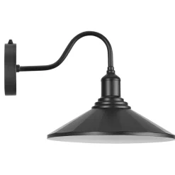 VEVOR Outdoor Barn Light, 11.5 in Diameter, 2-Pack Farmhouse Gooseneck Light Fixture, Dusk to Dawn Exterior Wall Sconce, with Anti-Rust, E26 Bulb Compatible for Porch, House, Entryway, Garage, Black