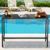 VEVOR Outdoor Bar Table, 55 x 15 in Patio Bar Table, Waterproof Top & Sturdy Metal Frame, Rectangle Counter Height Dining Tables, Outdoor Furniture for Balcony, Yard, Hot Tub, Poolside, Indoor