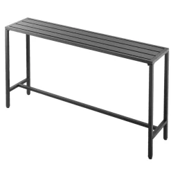 VEVOR Outdoor Bar Table, 63 x 15 in Patio Bar Table, Waterproof Top & Sturdy Metal Frame, Rectangle Counter Height Dining Tables, Outdoor Furniture for Balcony, Yard, Hot Tub, Poolside, Indoor