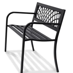 VEVOR Outdoor Bench,46 inches Metal Garden Bench for Outdoors, 480 lbs Load Capacity Bench,  Outdoor Garden Park Bench with Backrest and Armrests, Patio Bench for Garden, Park, Yard, Front Porch