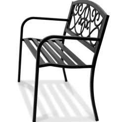 VEVOR Outdoor Bench, 38.8 inches Metal Garden Bench for Outdoors,480 lbs Load Capacity Bench, Outdoor Garden Park Bench with Backrest and Armrests, Patio Bench for Garden, Park, Yard, Front Porch