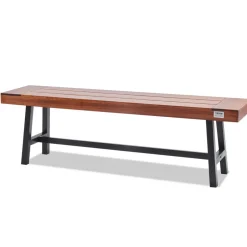 VEVOR Outdoor Bench, 63 inches Wood Garden Bench with Metal Leg for Outdoors, Outdoor Garden Park Bench, 500 lbs Load Capacity Bench, Dining Bench Patio Bench for Garden, Park, Yard, Front Porch