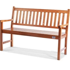 VEVOR Outdoor Bench, 50 inches Wood Garden Bench for Outdoors, Outdoor Garden Park Bench with Backrest and Armrests, 800 lbs Load Capacity Bench, Patio Bench for Garden, Park, Yard, Front Porch