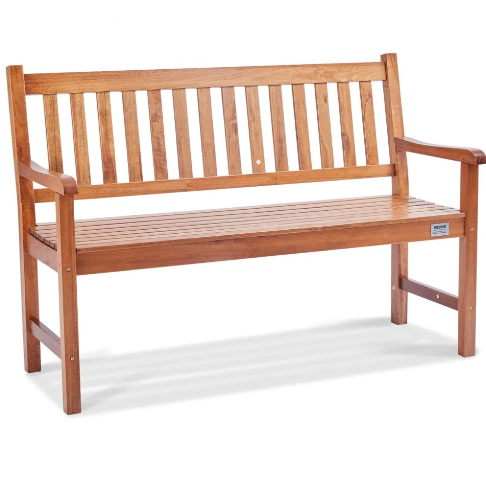 VEVOR Outdoor Bench, 50 inches Wood Garden Bench for Outdoors, Outdoor Garden Park Bench with Backrest and Armrests, 800 lbs Load Capacity Bench, Patio Bench for Garden, Park, Yard, Front Porch