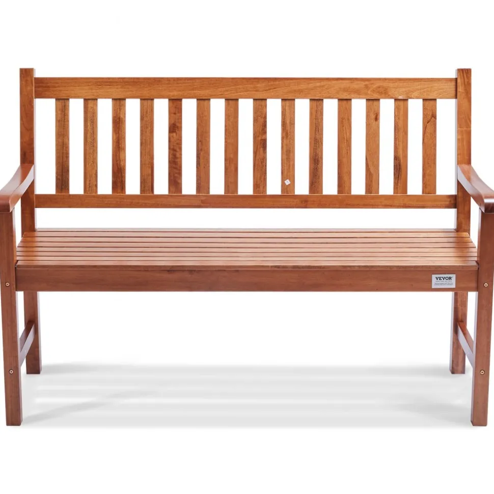 VEVOR Outdoor Bench, 50 inches Wood Garden Bench for Outdoors, Outdoor Garden Park Bench with Backrest and Armrests, 800 lbs Load Capacity Bench, Patio Bench for Garden, Park, Yard, Front Porch
