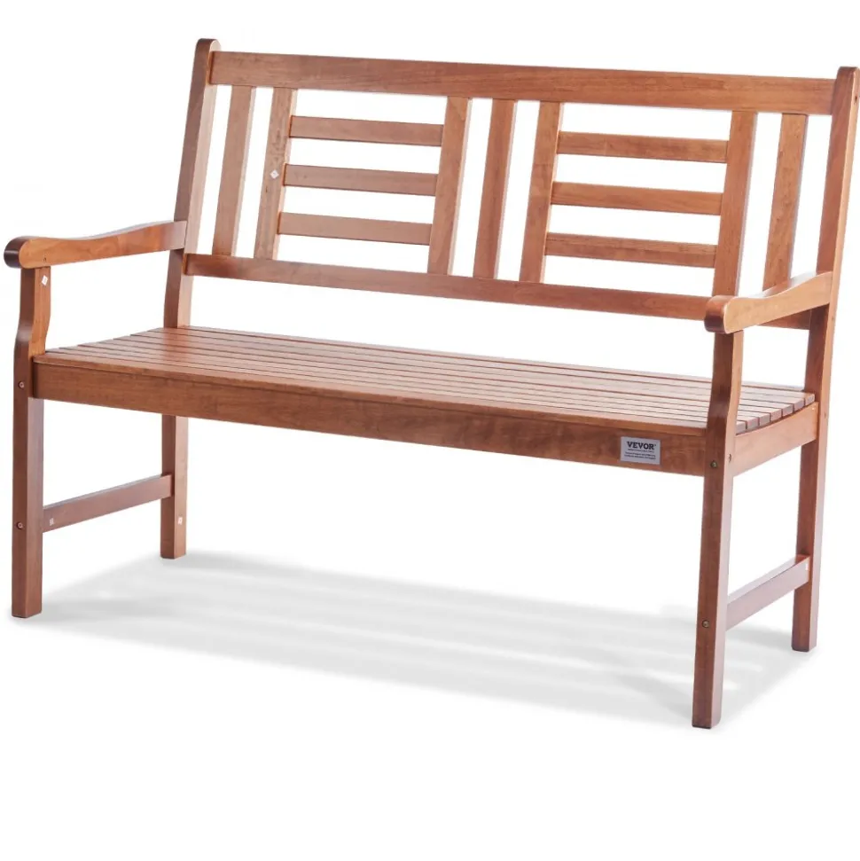 VEVOR Outdoor Bench, 48 inches Wood Garden Bench for Outdoors, Outdoor Garden Park Bench with Backrest and Armrests, 700 lbs Load Capacity Bench, Patio Bench for Garden, Park, Yard, Front Porch