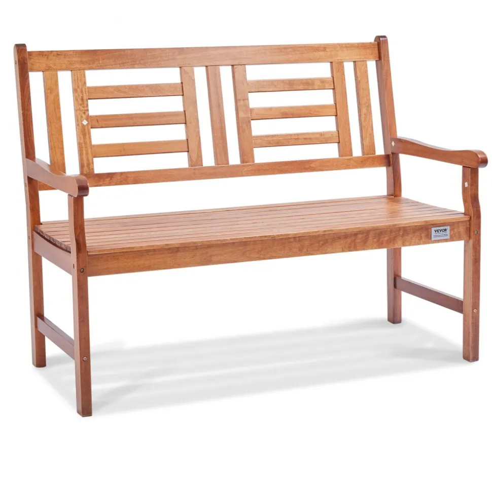 VEVOR Outdoor Bench, 48 inches Wood Garden Bench for Outdoors, Outdoor Garden Park Bench with Backrest and Armrests, 700 lbs Load Capacity Bench, Patio Bench for Garden, Park, Yard, Front Porch